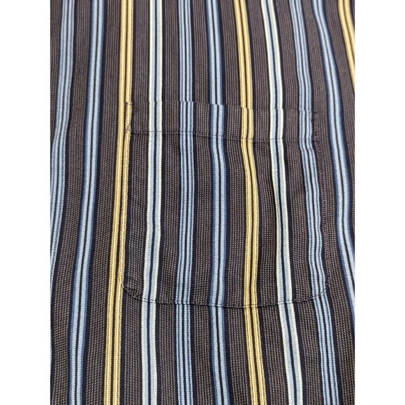 Tasso Elba Button Down Shirt Adult Size Large L Blue Striped  Cotton Mens‎ Up - Picture 6 of 9